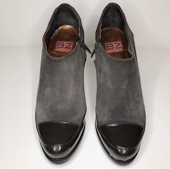 Banfi Zambrelli taupe suede heeled booties - Picture 4 of 16
